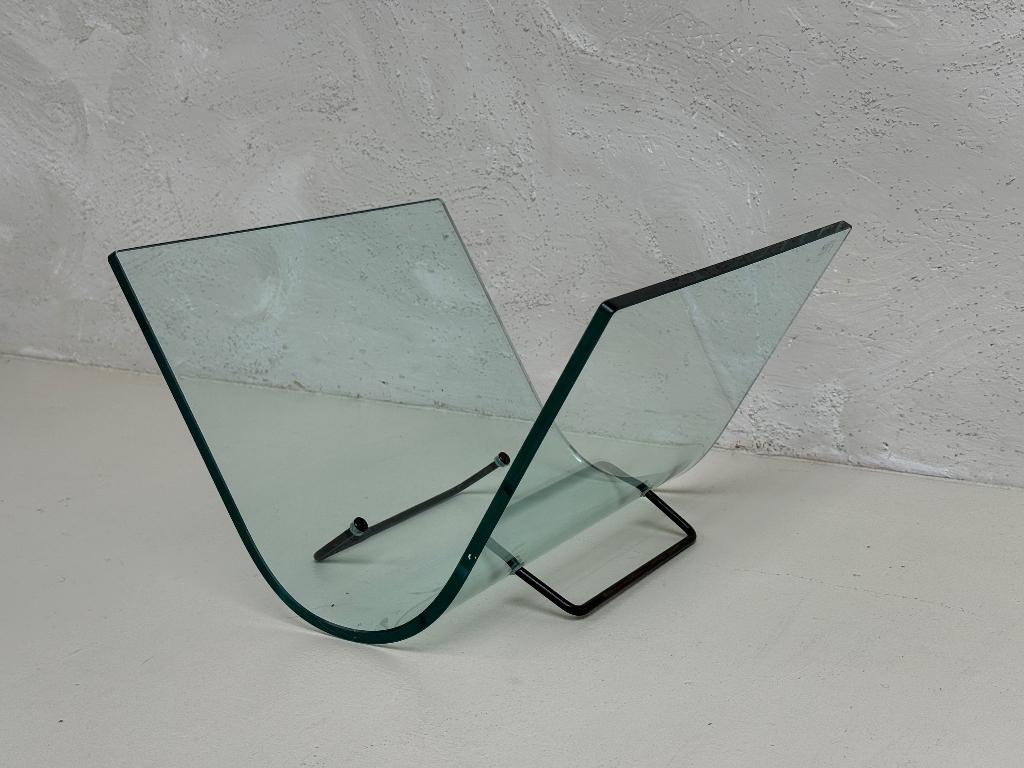 Fiam Italia Designer Lectuurbak | 1980's | Gebogen Glas, Ophalen of Verzenden, Zo goed als nieuw