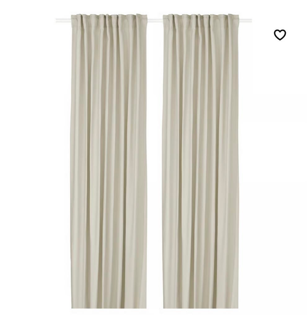 Ikea gordijnen ginstmott, Huis en Inrichting, Crème, 100 tot 150 cm, 200 cm of meer, Beige, boho, linnen