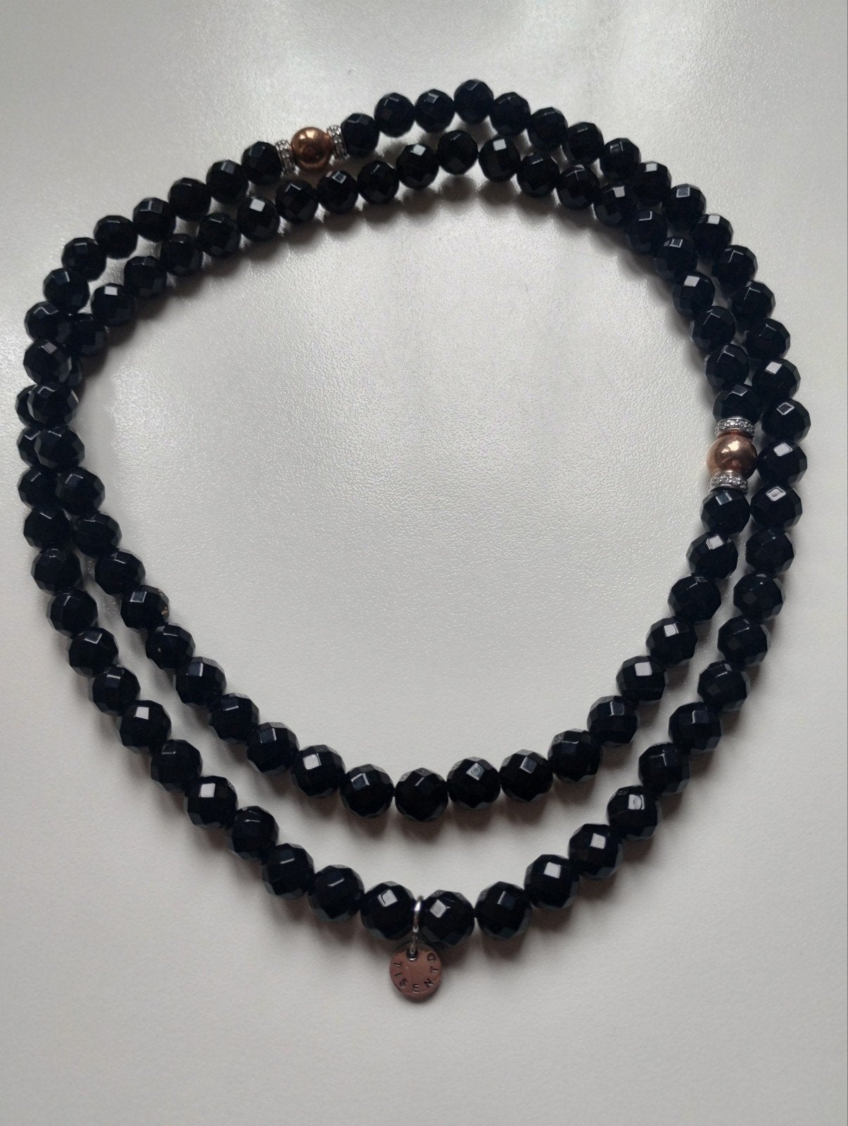 Tisento facet geslepen onyx beads en 925 zilveren beads, Ophalen of Verzenden