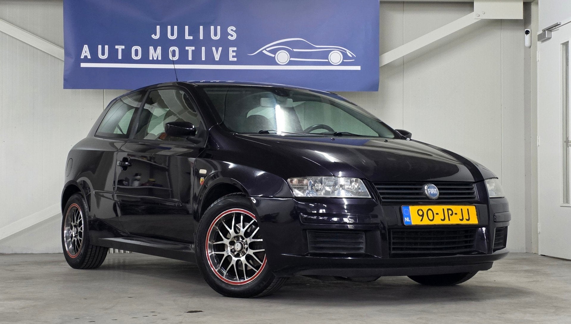 Fiat Stilo 2.4-20V Abarth Selespeed Leer Navi Clima PDC Nero, Auto's, Gebruikt, Beige, Stilo, Zwart
