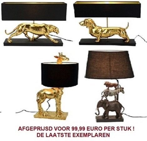 Schemerlamp Giraffe, Panter, Teckel of Safari, Overige kleuren, Verzenden, Nieuw, Schemerlamp