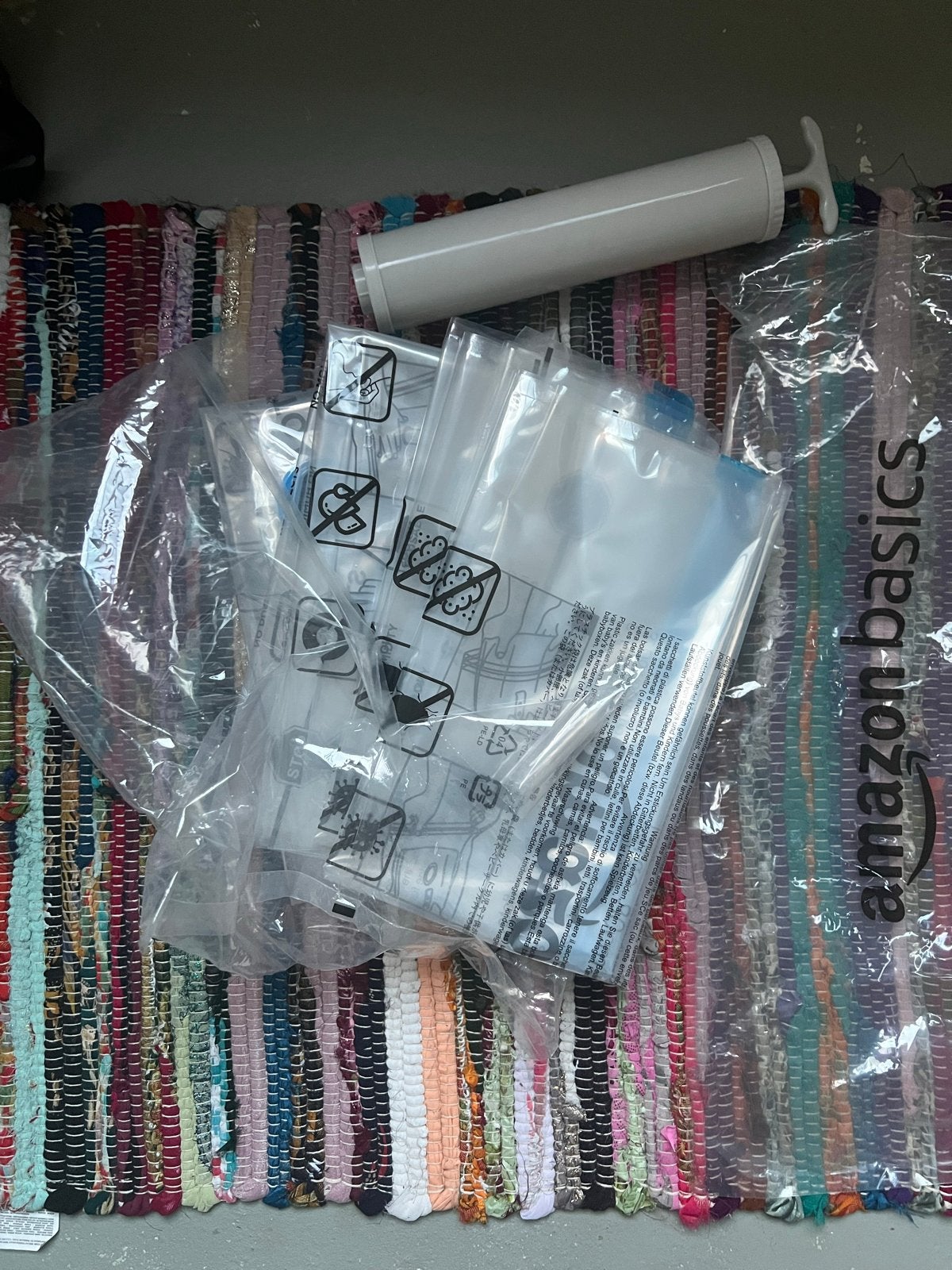 Amazon Basics vacuüm opbergzakken met handpomp, Huis en Inrichting, Woonaccessoires | Overige, Nieuw, Kunststof, Ophalen