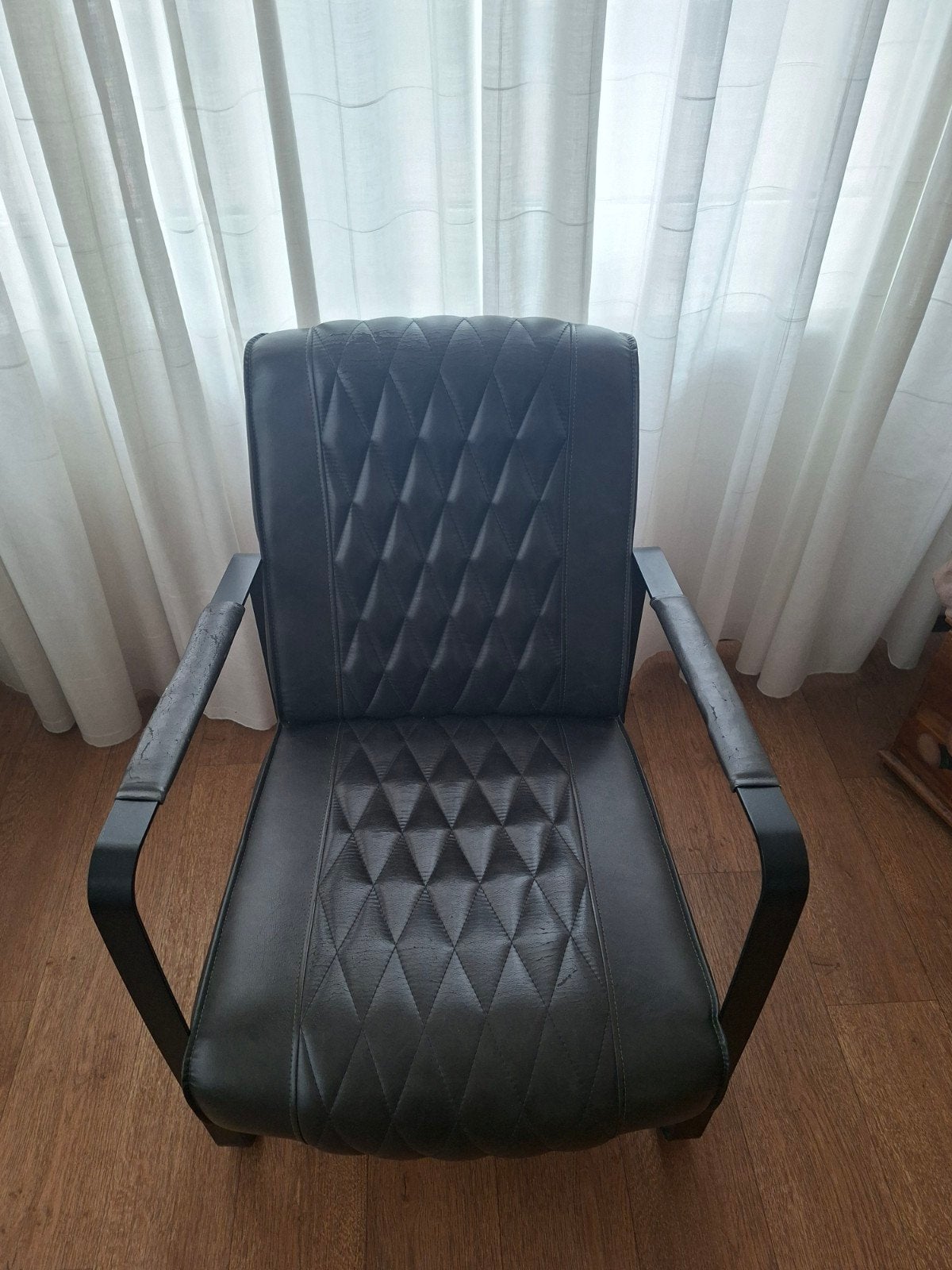 industriële fauteuil, Ophalen, Gebruikt, Leer, 50 tot 75 cm