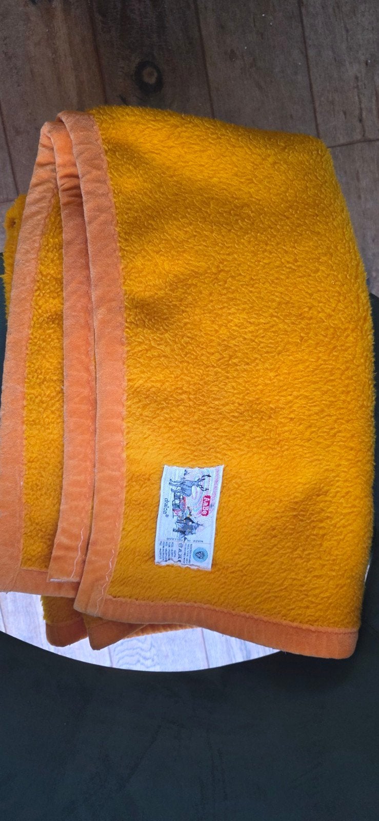 Vintage Aabe deken geel, Gebruikt, Vintage, Ophalen of Verzenden, Rechthoekig