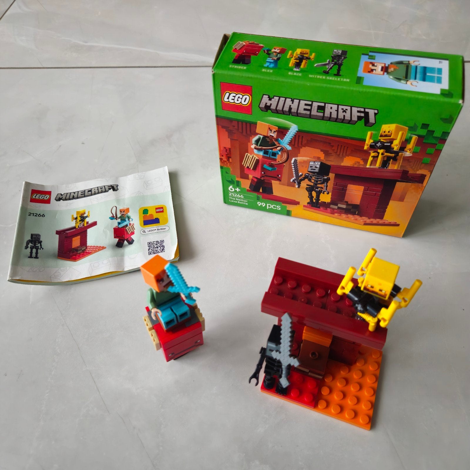 Lego Minecraft 21266 The Nether Arena complete set, Ophalen of Verzenden, Zo goed als nieuw, Lego