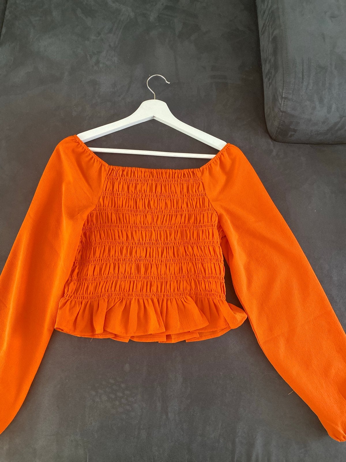 Oranje off-shoulder top met lange mouwen, Ophalen, Oranje, Zo goed als nieuw, Lange mouw