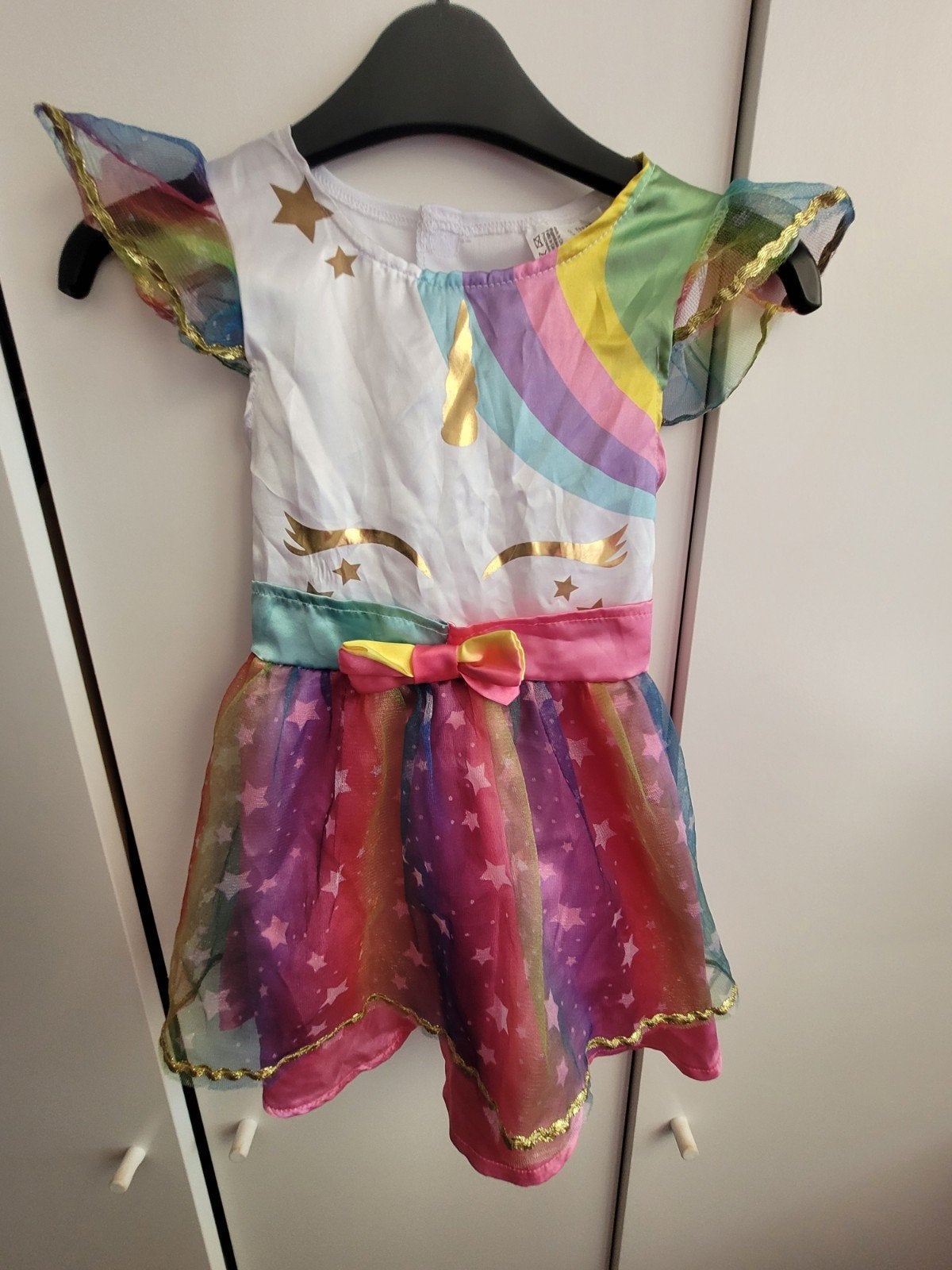 Eenhoorn jurk - Regenboog - Verkleedjurk, Ophalen of Verzenden, Zo goed als nieuw, 104 of kleiner, Meisje