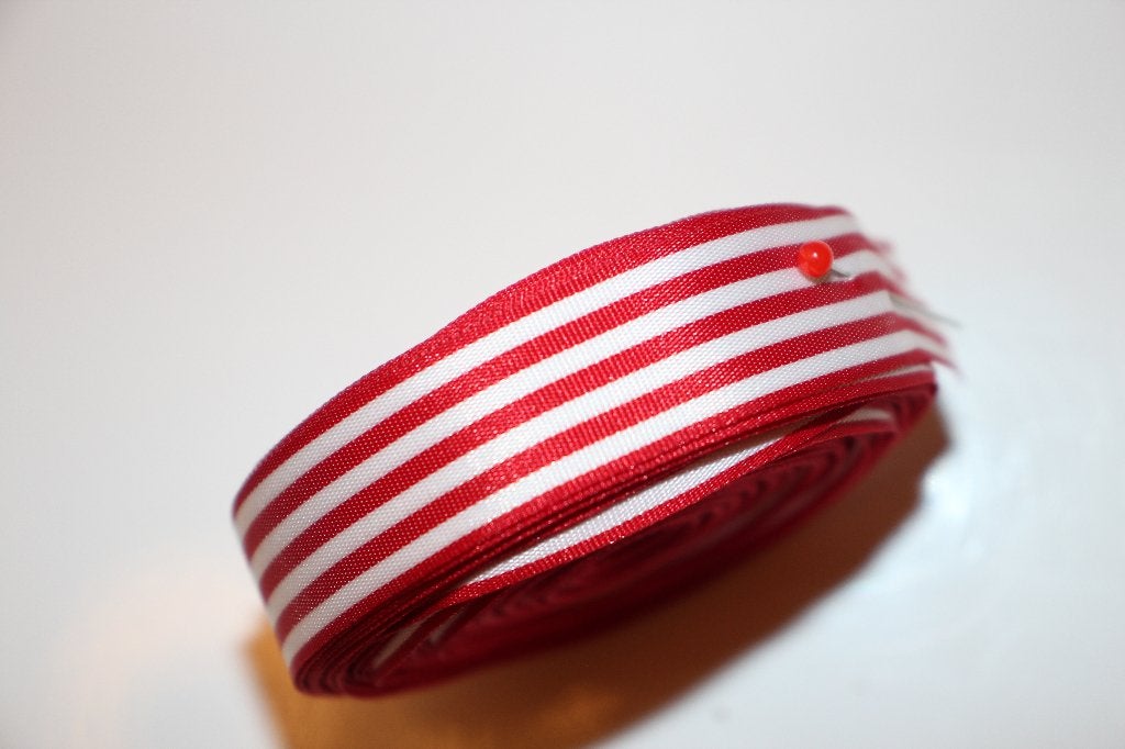 Geweven band - rood / wit gestreept - 15mm #3630, Ophalen of Verzenden, Nieuw, Lint, Band of Elastiek
