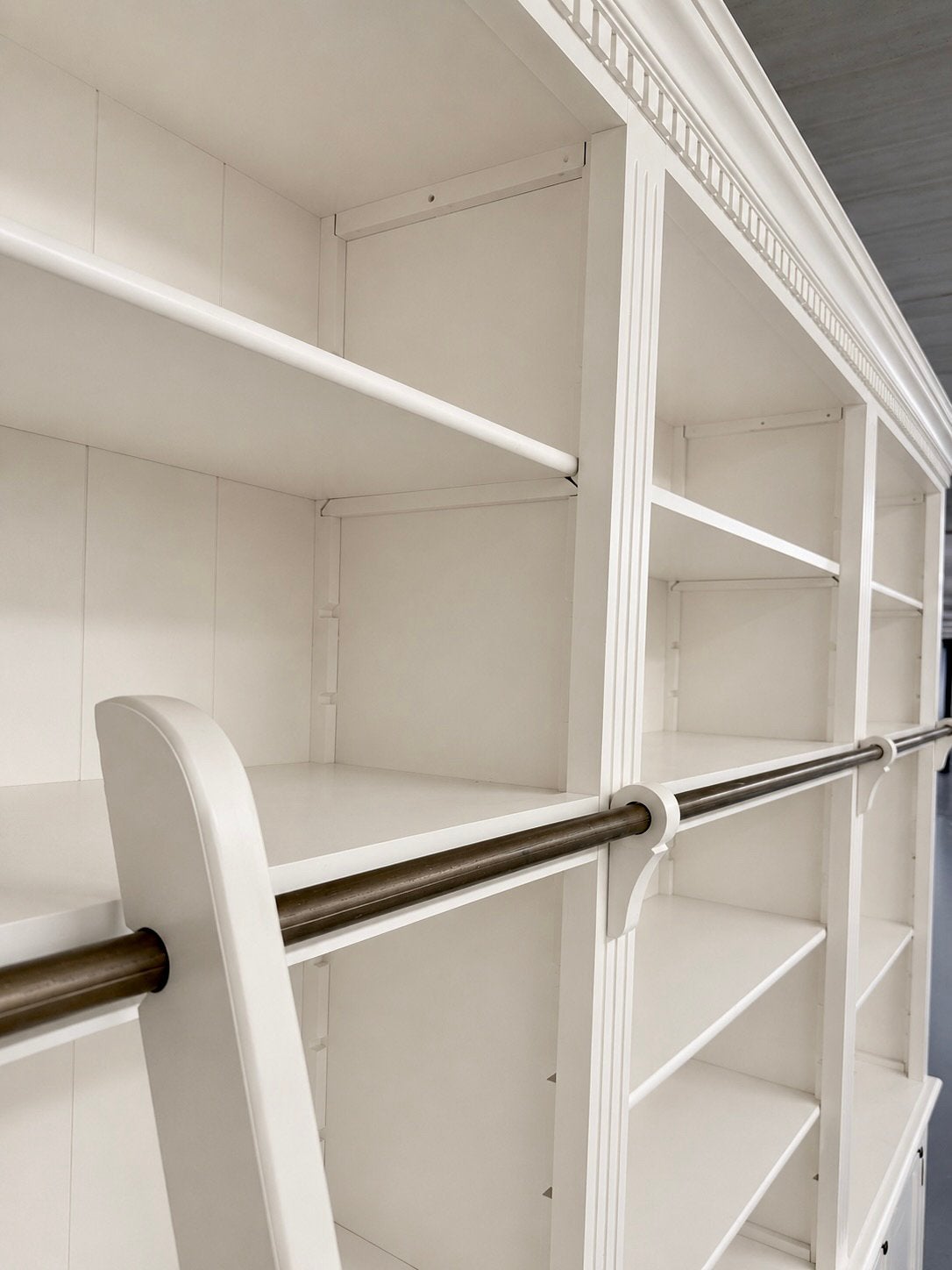 Grote Landelijke Boekenkast met Bibliotheekladder #K39, Met deur(en), 200 cm of meer, Pakhuis Zuidwest, Ophalen of Verzenden