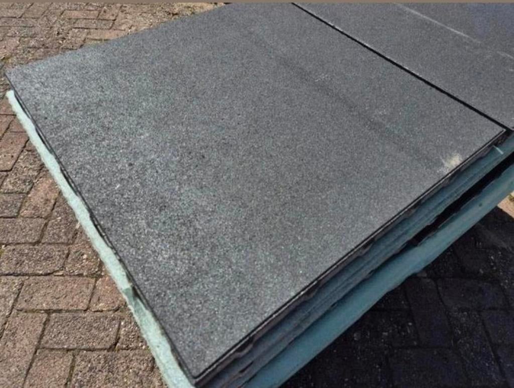 Trippel T 60x60x4 antraciet met facet terrastegels s-partij, Nieuw, Ophalen of Verzenden, 10 m² of meer, Beton
