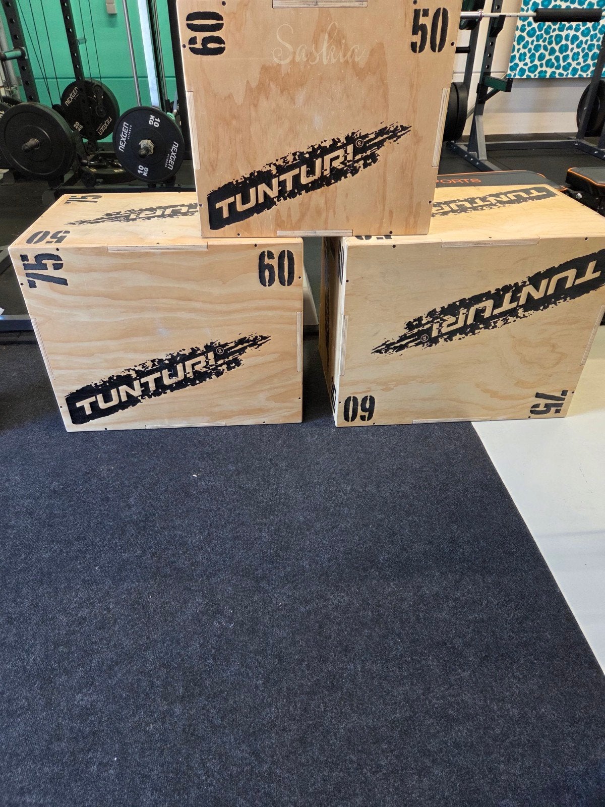Tunturi Plyo Box - Set van 3 (40x50x60/2x50x60x75) cm), Sport en Fitness, Ophalen, Gebruikt, Benen, Overige typen