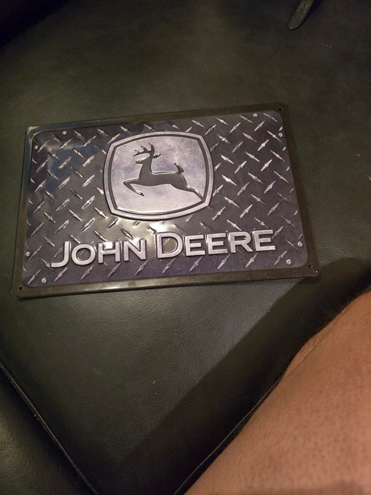 John Deere metalen decoratiebord, Ophalen of Verzenden, Zo goed als nieuw, Motoren