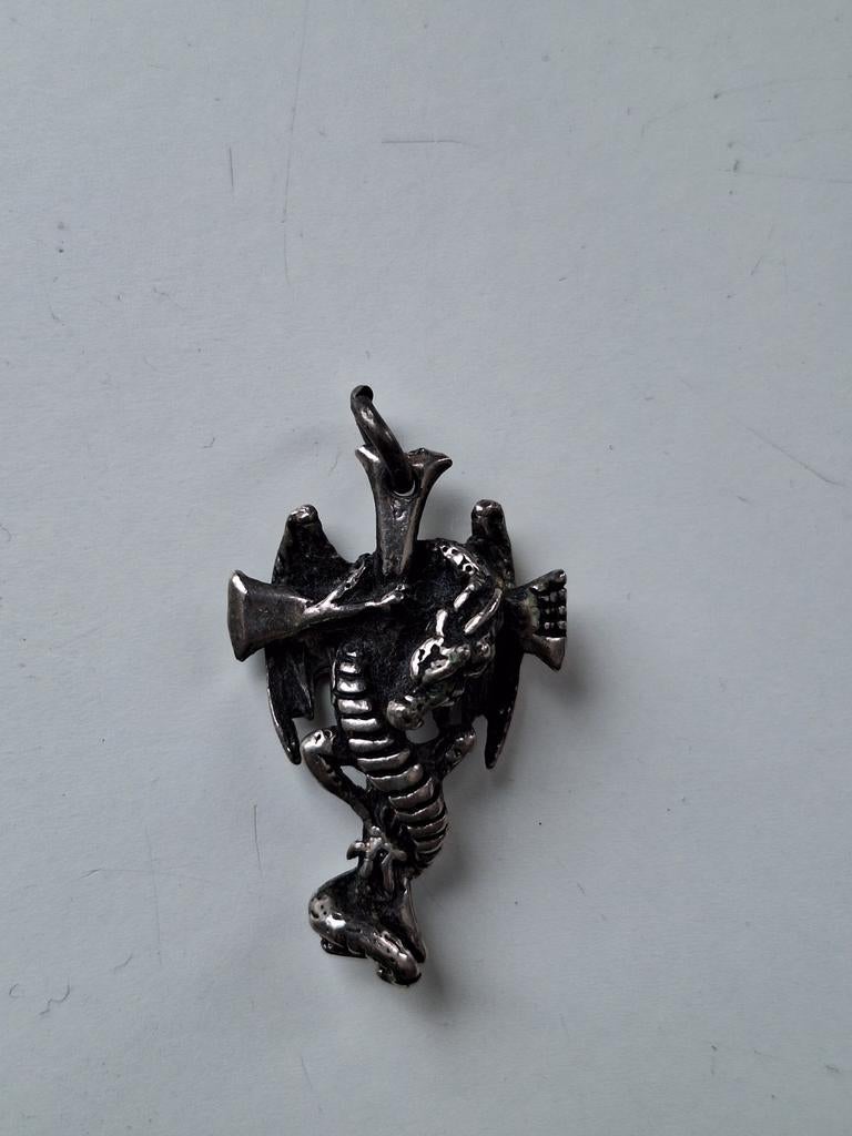 Zilveren Draak Skelet Hanger - Uniek Design, Ophalen of Verzenden