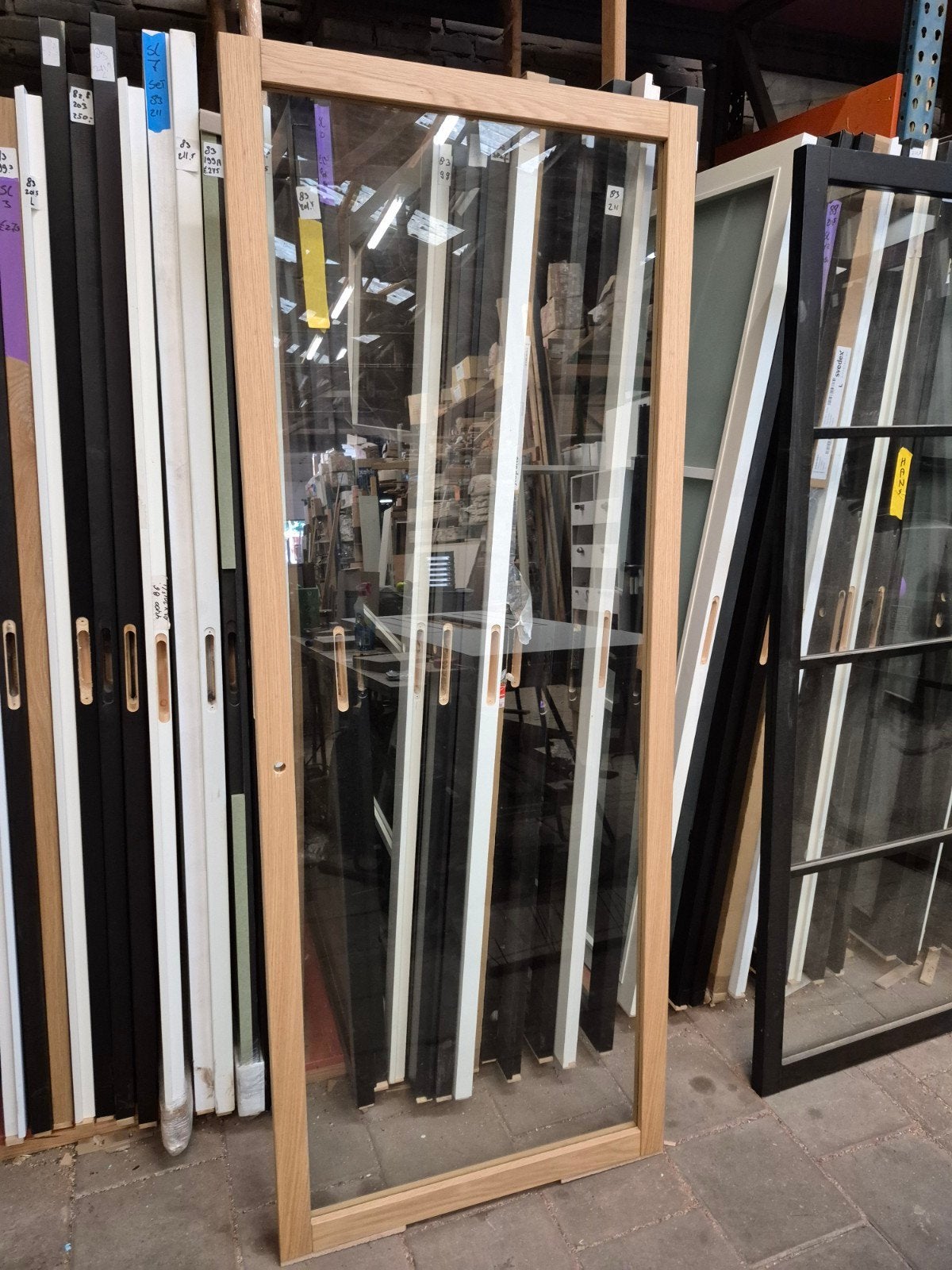 83x211,5cm binnendeur stomp eiken blank glas BK2