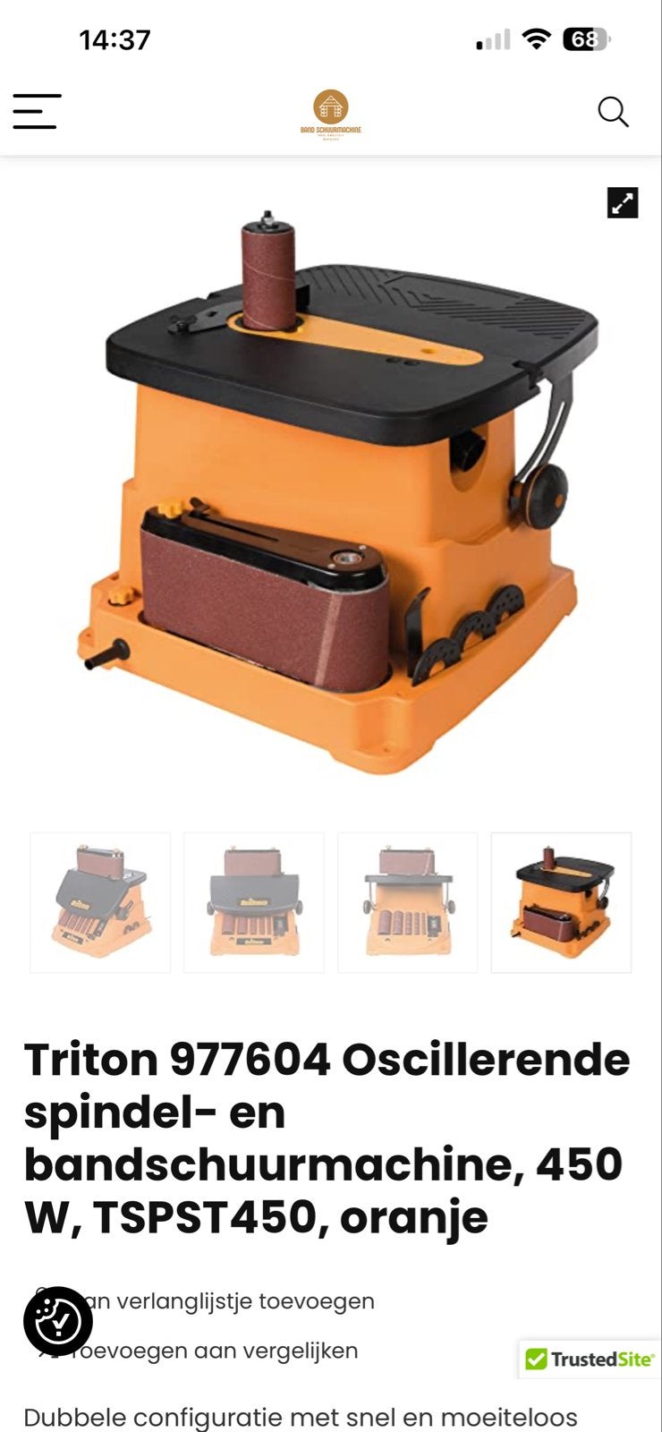 Triton Oscillerende spindel- en bandschuurmachine 450W, Doe-het-zelf en Verbouw, Gereedschap | Schuurmachines, Ophalen, Nieuw