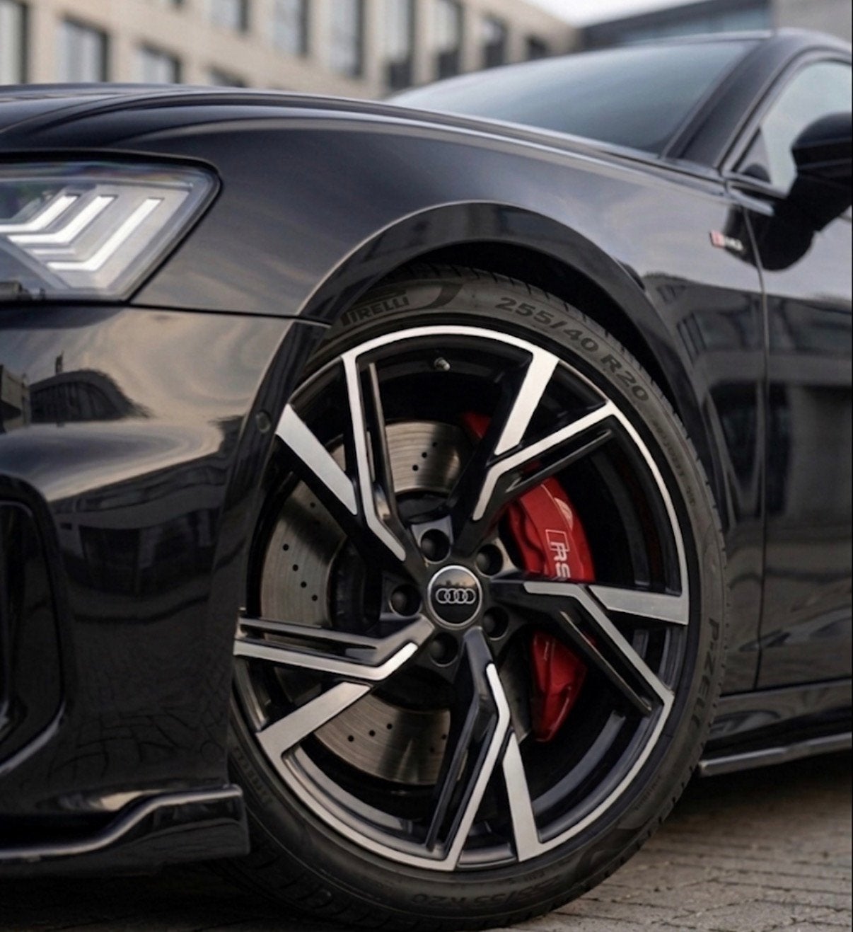 ✅Audi A6 A7 Q3 RS Style Als Nieuw + 4 x A merk Zomerband 20”, Ophalen, Gebruikt, 255 mm, Banden en Velgen