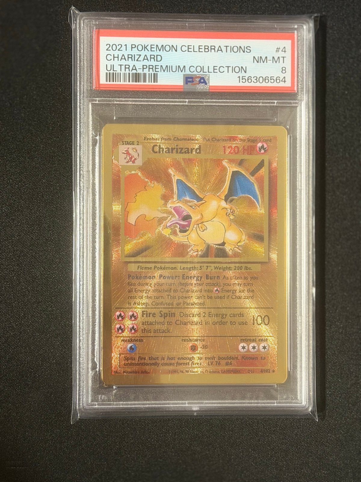 Charizard PSA 8 CEL BS 4 Celebrations Gold Metal