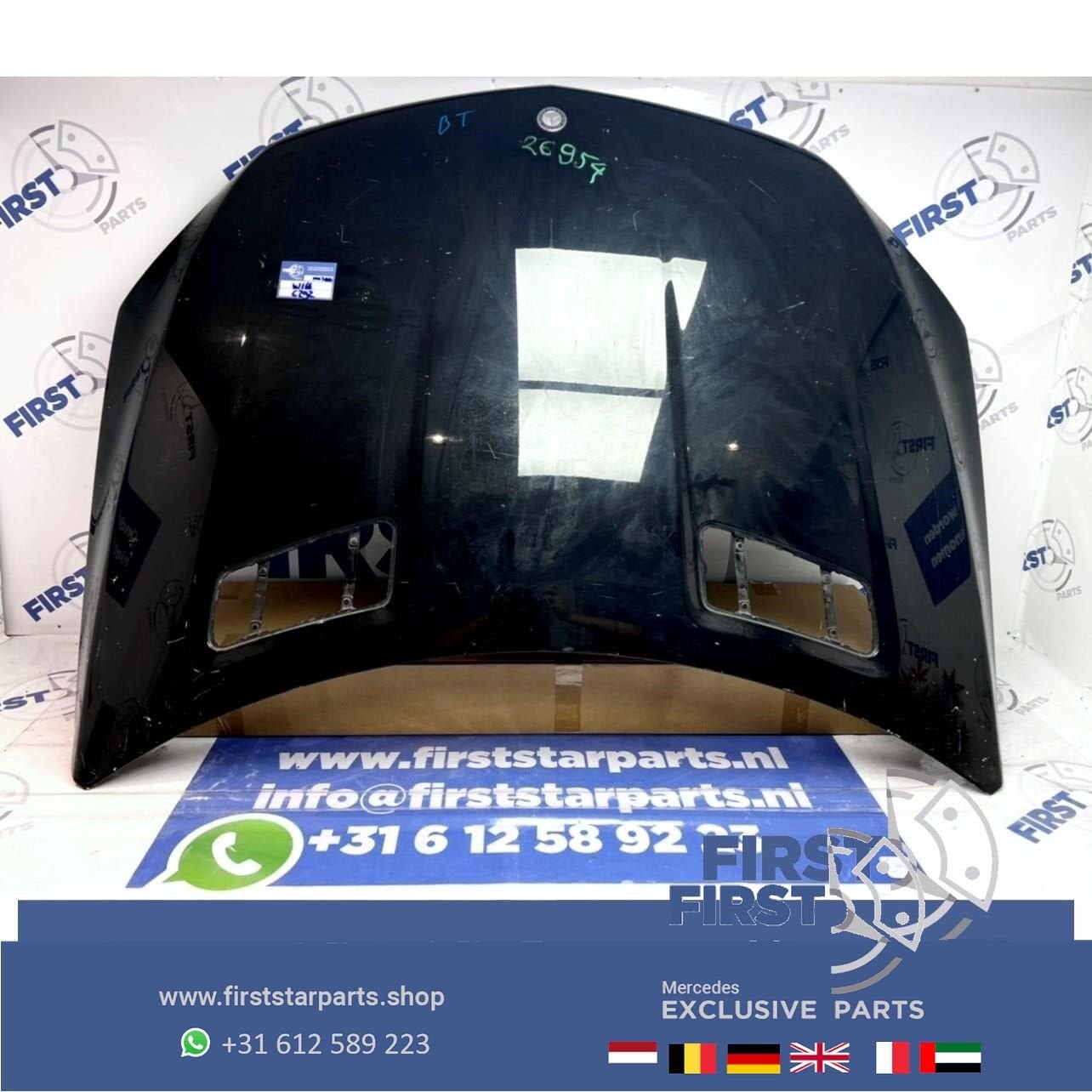W166 ML AMG MOTORKAP ZWART ORIGINEEL Mercedes 2015-2019 166, Gebruikt, -, Voor, Ophalen of Verzenden