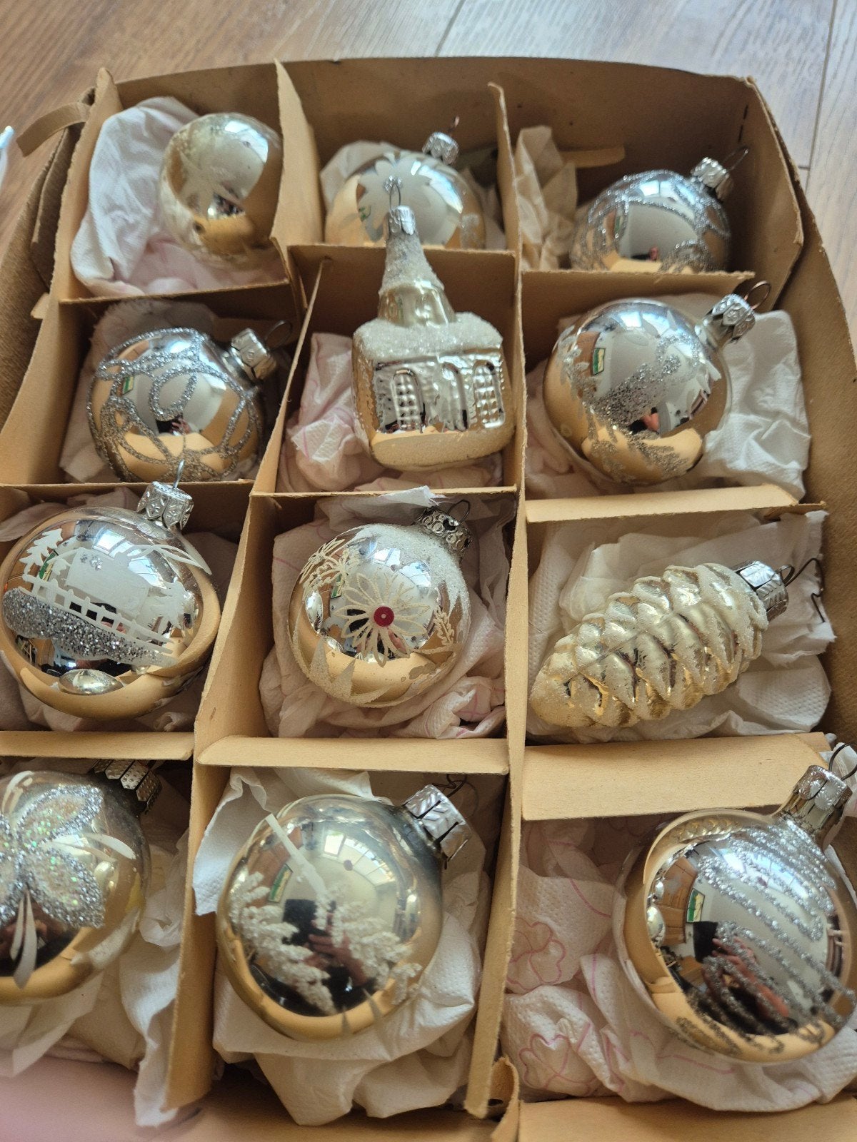 vintage oude  kerstballen, Ophalen of Verzenden, Gebruikt