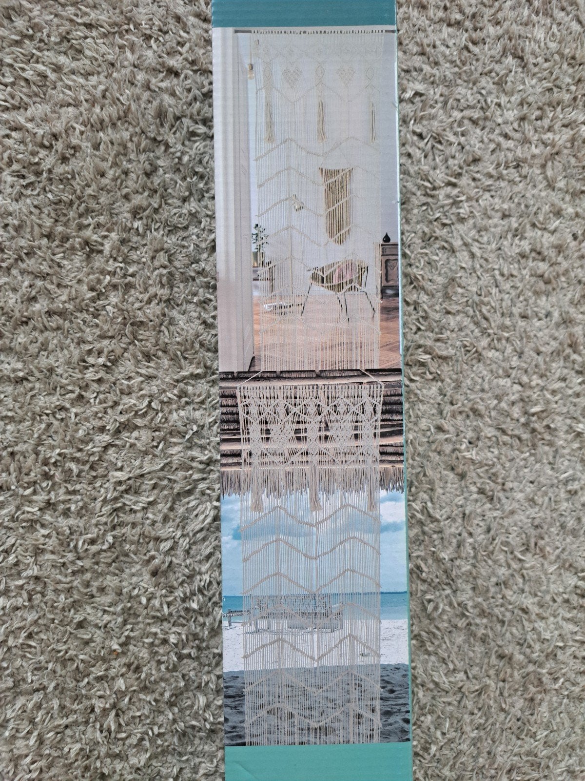 Macramé Vliegengordijn / Deurgordijn - Nieuw in doos, 200 cm of meer, Nieuw, Boho, Macramé, Crème