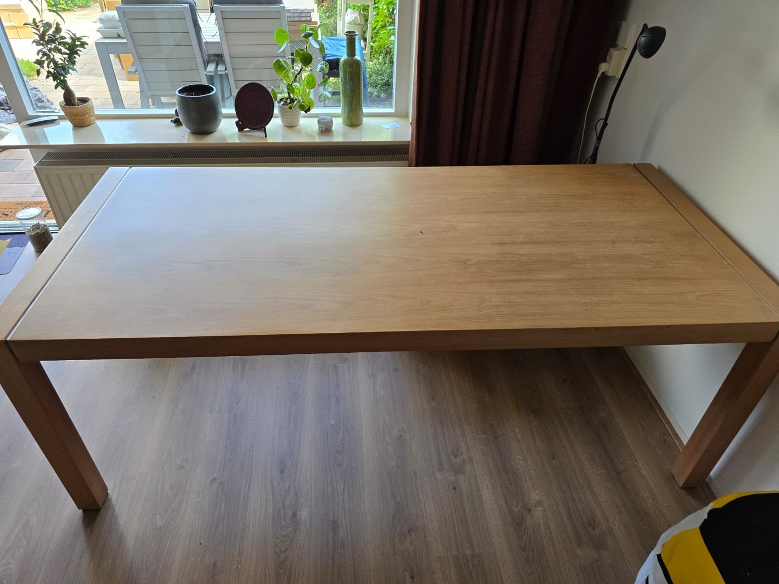 Eikenhouten tafel, Ophalen, 200 cm of meer, 50 tot 100 cm, Zo goed als nieuw
