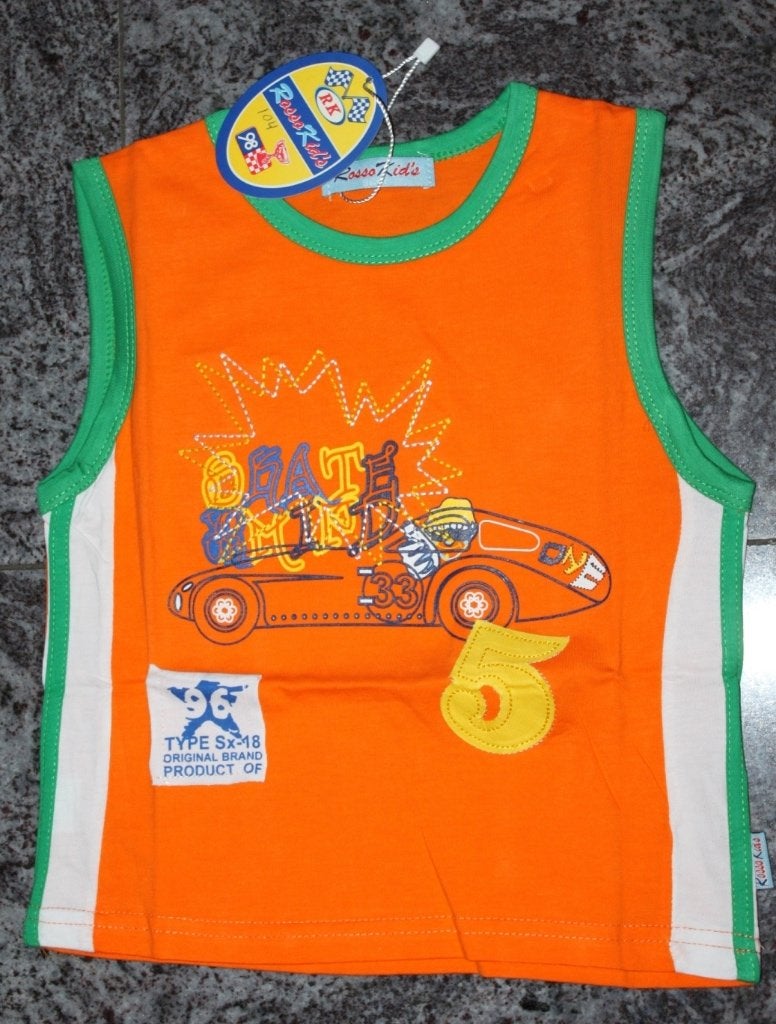 NIEUW mouwloos jongens shirt, Rosso Kids. Maat 98/104, Kinderen en Baby's, Rosso Kids, Nieuw, Ophalen of Verzenden, Shirt of Longsleeve