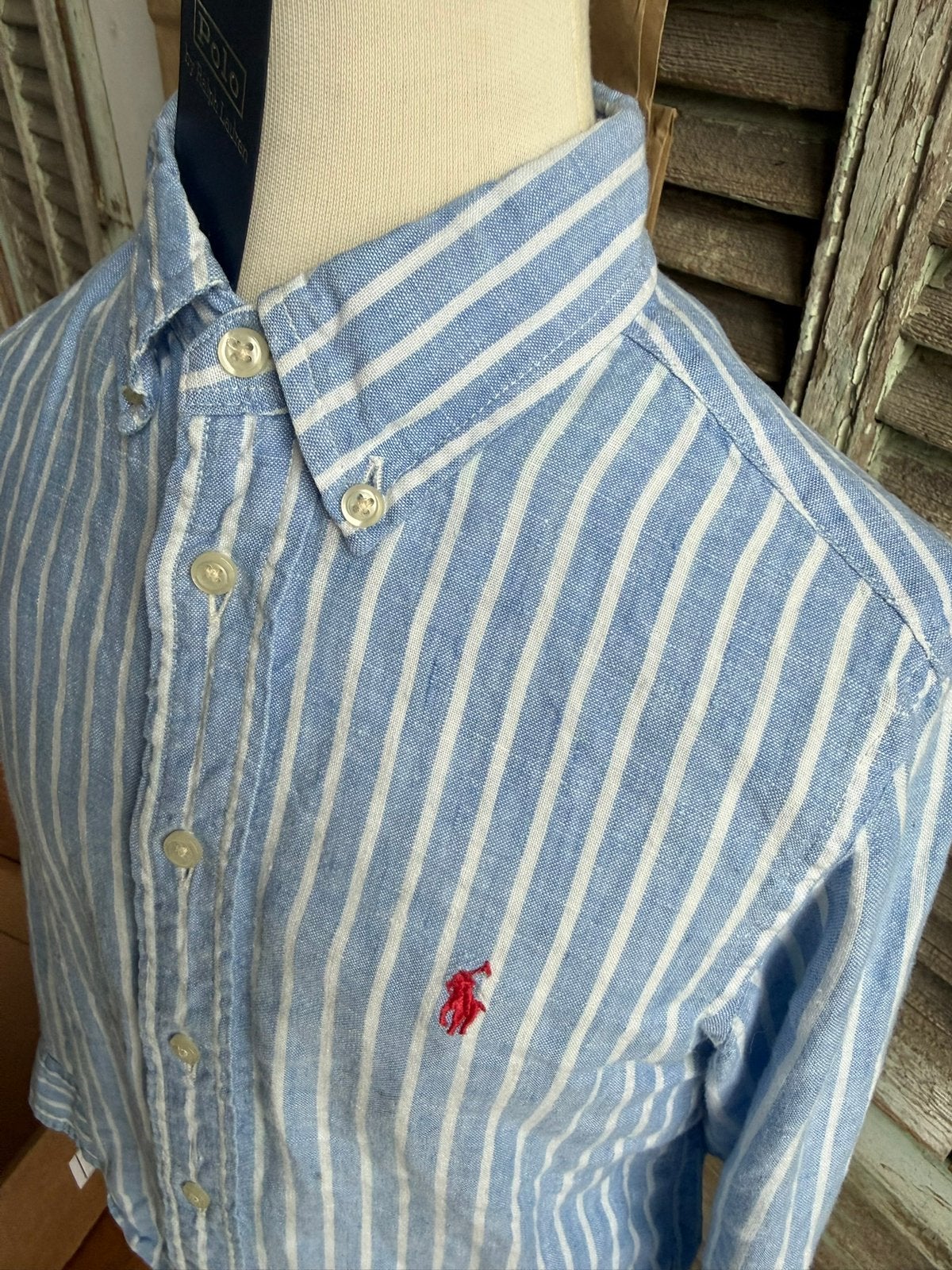 Schitterend linnen overhemd RALPH LAUREN size 6 / maat 116, Overhemd of Blouse, Ophalen of Verzenden, Zo goed als nieuw, Jongen