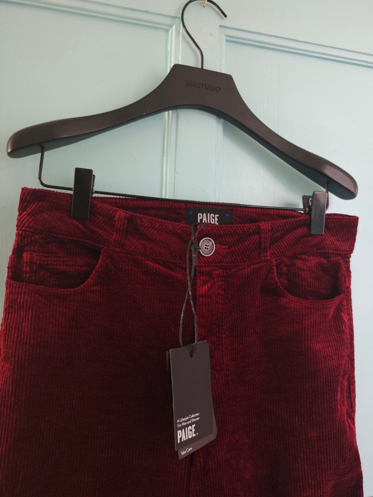 PAIGE bordeaux rib broek Burgundy XS /27 was €315, Kleding | Dames, Ophalen of Verzenden, Zo goed als nieuw, Maat 34 (XS) of kleiner
