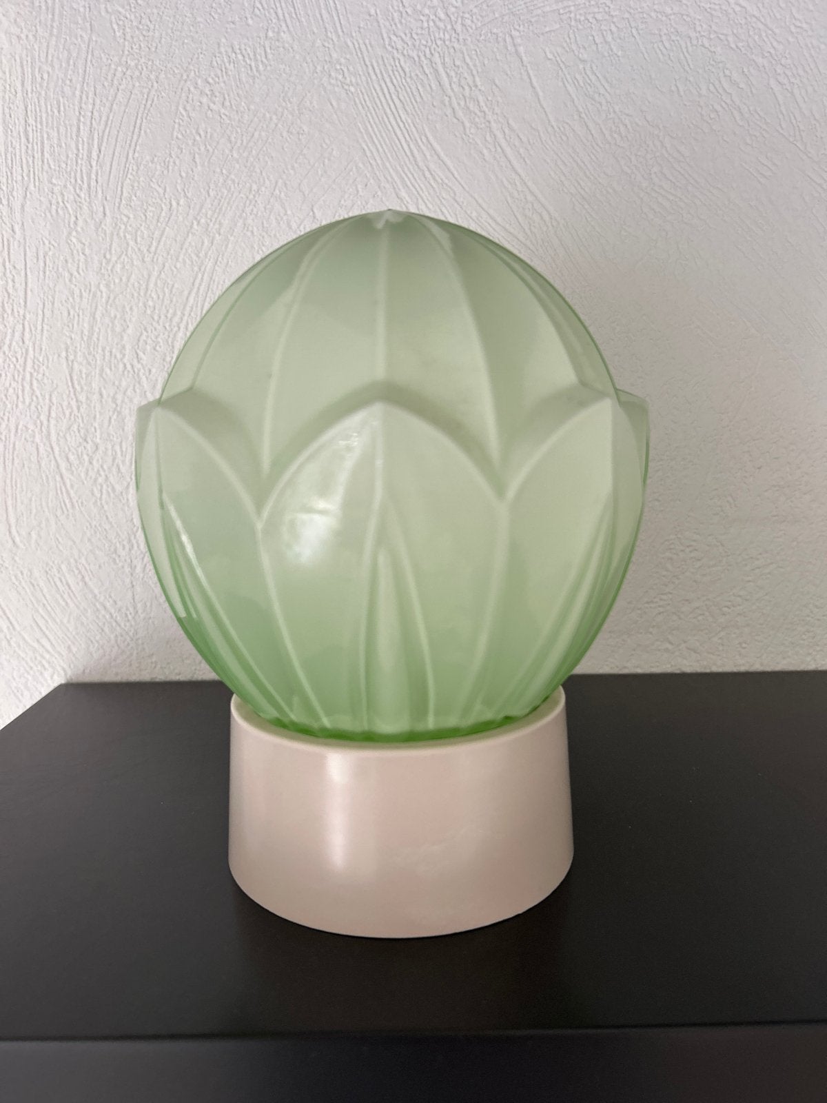 Art Deco Stijl Groene Glazen plafond lamp, Antiek en Kunst, Ophalen