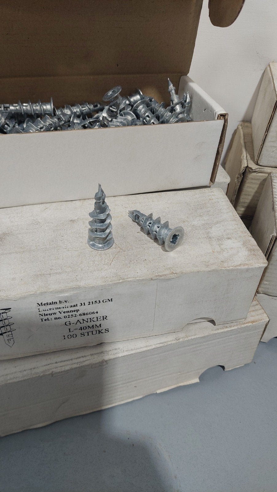 Aluminium gipsplaat ankers L=40mm - 10x 100 stuks, Ophalen of Verzenden, Nieuw, Minder dan 50 mm, Pluggen