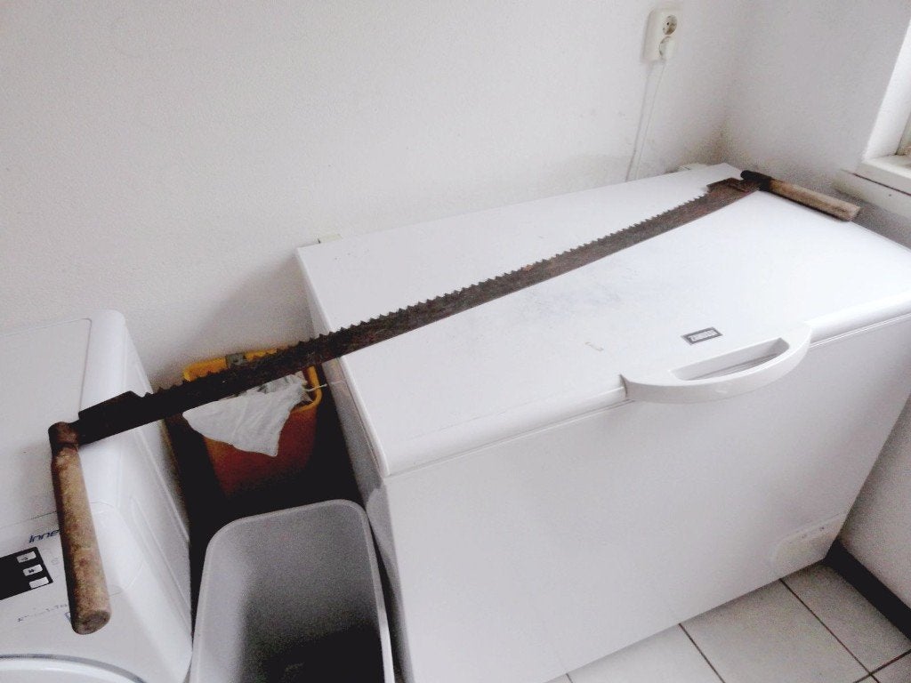 Boomzaag, bomenzaag, antiek, lang, Ophalen of Verzenden