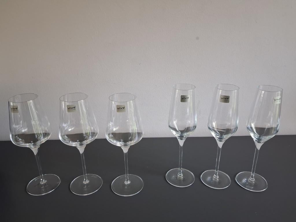 Vivo Albert Heijn witte wijn wit glazen - en champagneglazen, Ophalen of Verzenden, Glas, Overige stijlen, Glas of Glazen