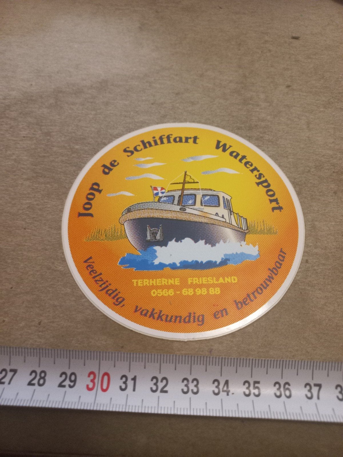 Vintage Joop de Schiffart Watersport Sticker, Ophalen of Verzenden, Gebruikt