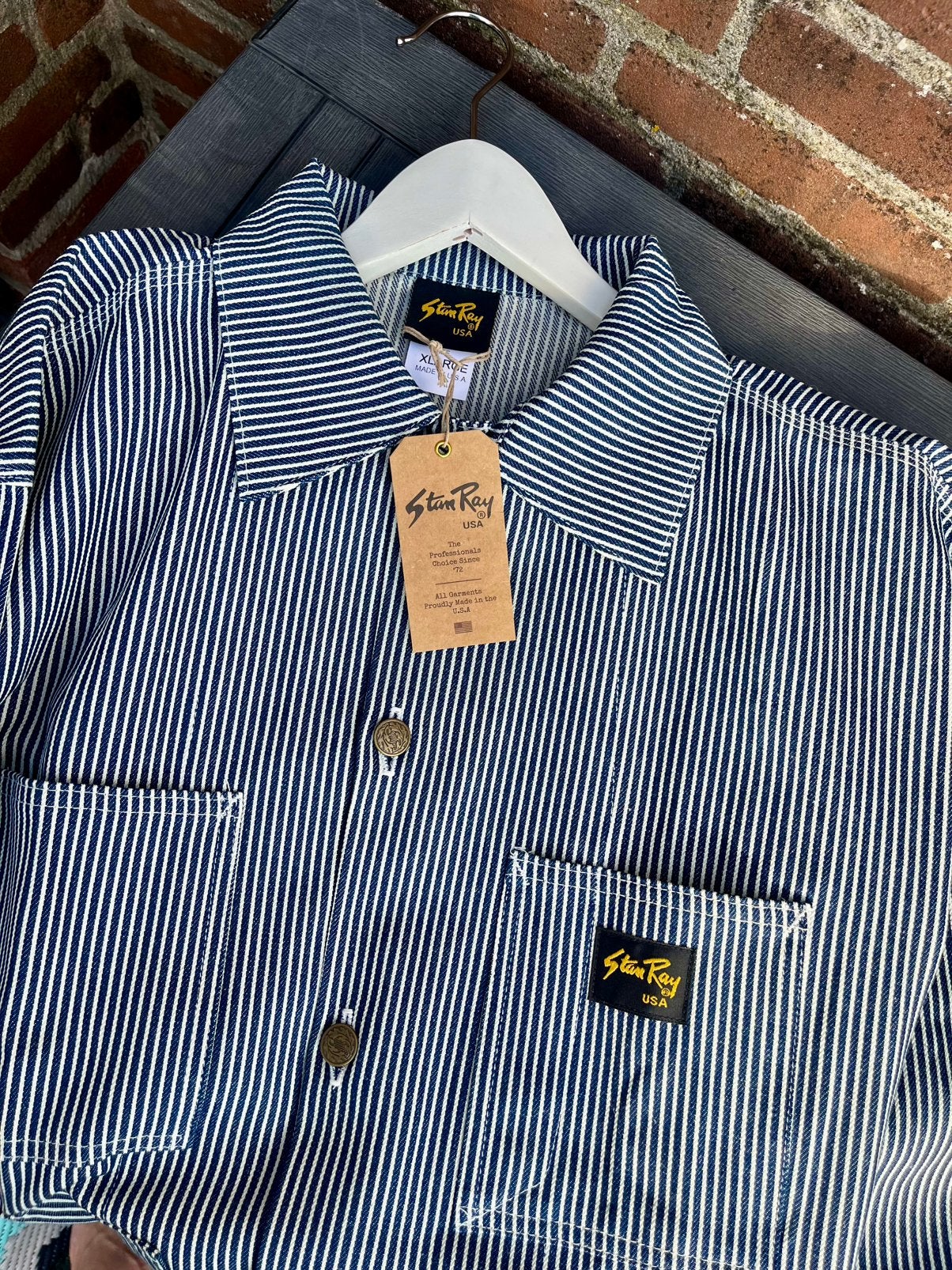 Stan Ray shop jacket hickory XL made in usa workwear garage, Verzenden, Nieuw, Maat 56/58 (XL), Blauw