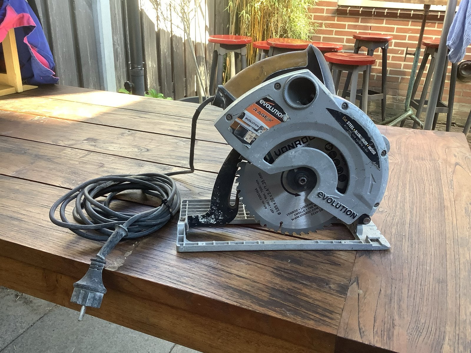 Evolution RAGEB Multipurpose Cirkelzaag 1200W, Ophalen, Gebruikt, Cirkelzaag, 30 tot 70 mm