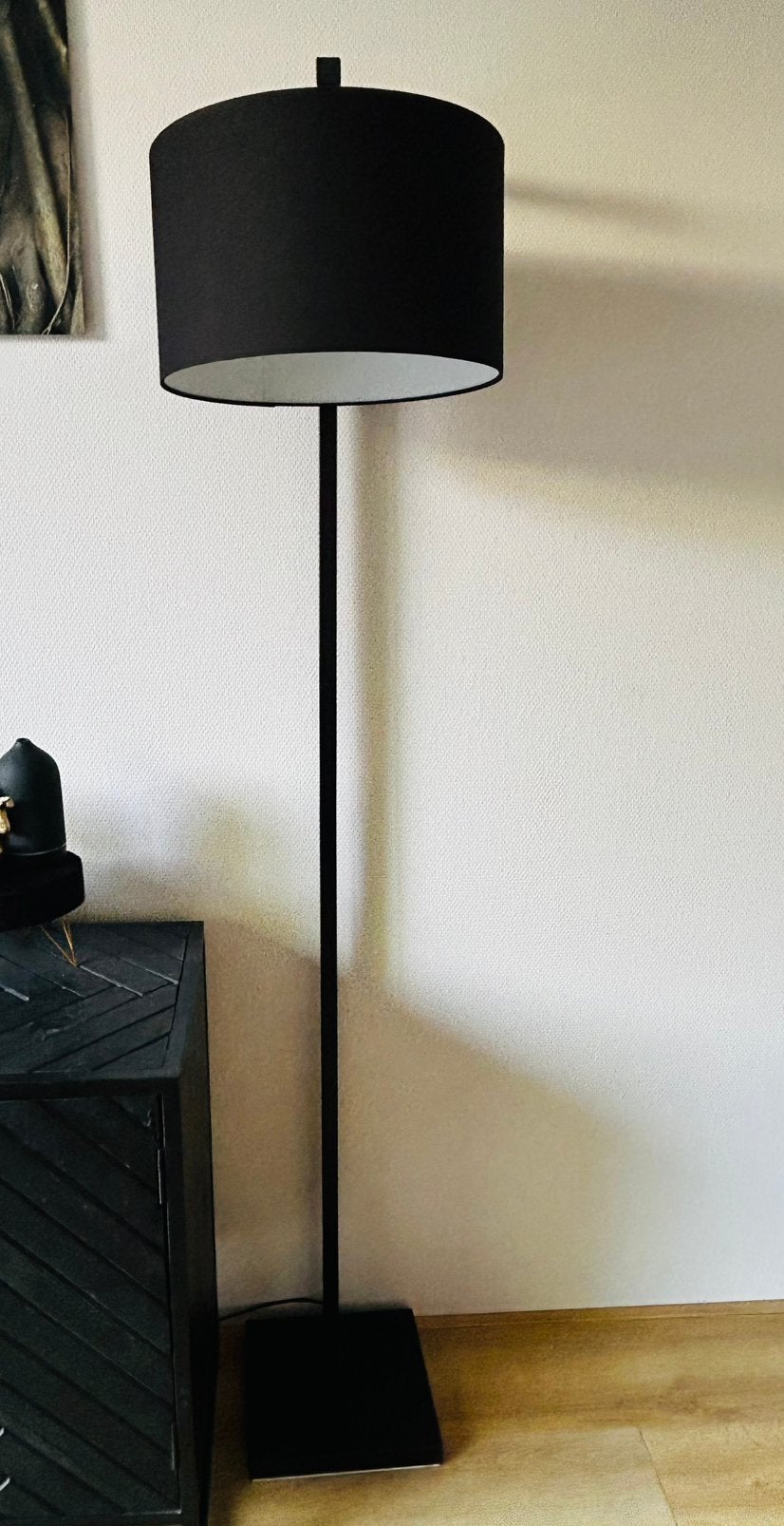 Vloerlamp zwart, Huis en Inrichting, Lampen | Vloerlampen, Ophalen, Zo goed als nieuw, 150 tot 200 cm