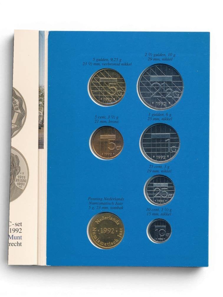 Nederland Numismatisch Jaar 1992 muntset Gulden FDC. incl., Postzegels en Munten, Munten | Nederland, Ophalen of Verzenden, Koningin Beatrix