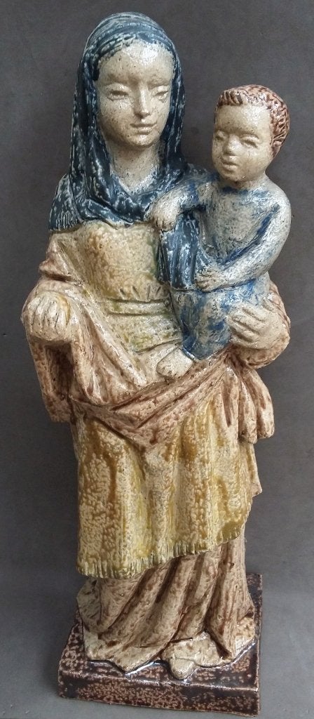 Omstreeks 1940-1950 GROOT 50 CM. Maria Beesel Beeld Terraco, Antiek en Kunst, Ophalen of Verzenden