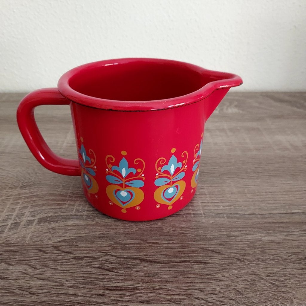Emaille kan rood, Ophalen of Verzenden