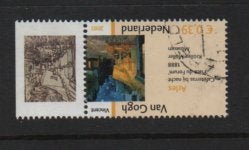 ‹(•¿•)› nl m0089 van gogh tab, Ophalen of Verzenden, Na 1940, Gestempeld