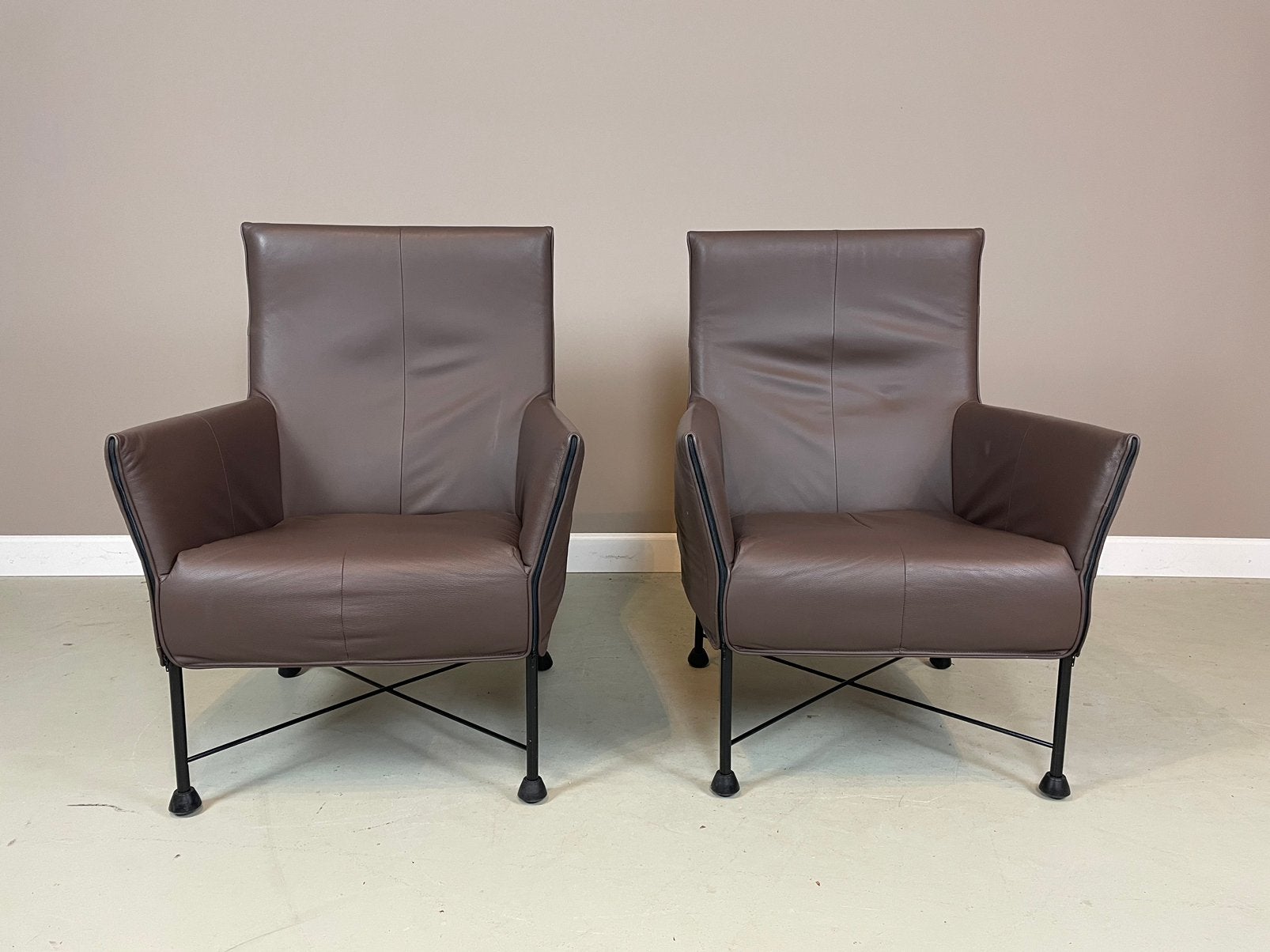 2 Montis Charly fauteuils Gerard van den Berg ZGAN, Huis en Inrichting, Ophalen, 75 tot 100 cm, Zo goed als nieuw, Leer
