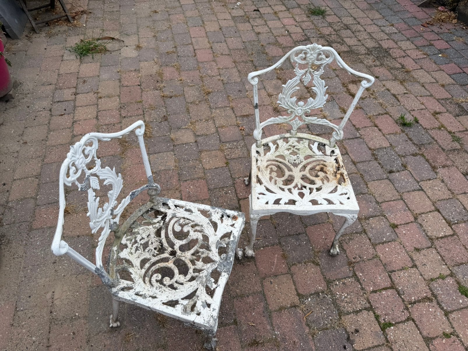 Antieke gietijzeren tuin stoelen, Antiek en Kunst, Ophalen