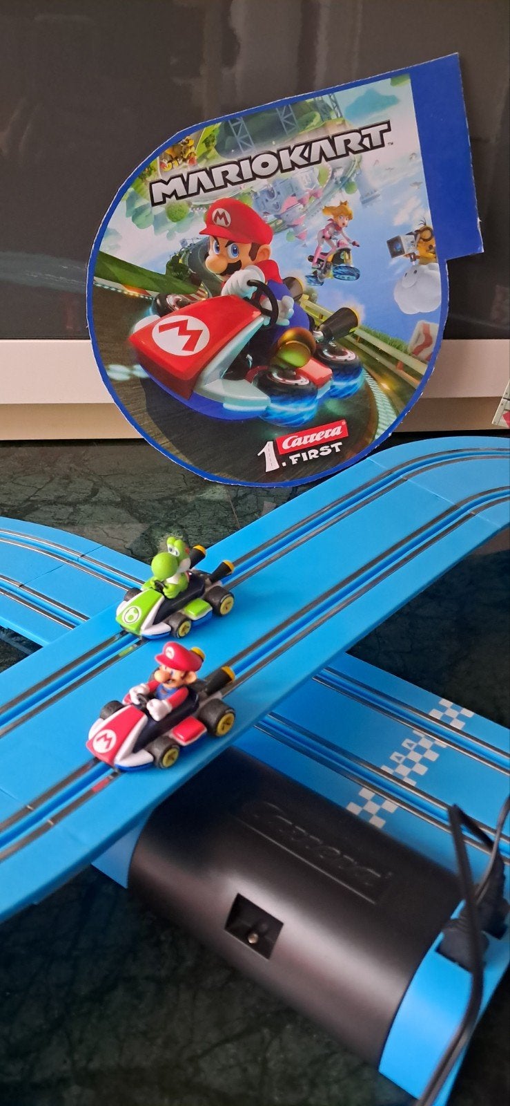 Carrera Mario Kart Racebaan met Mario en Yoshi, Racebaan, Zelf te bouwen, Carrera, Ophalen of Verzenden