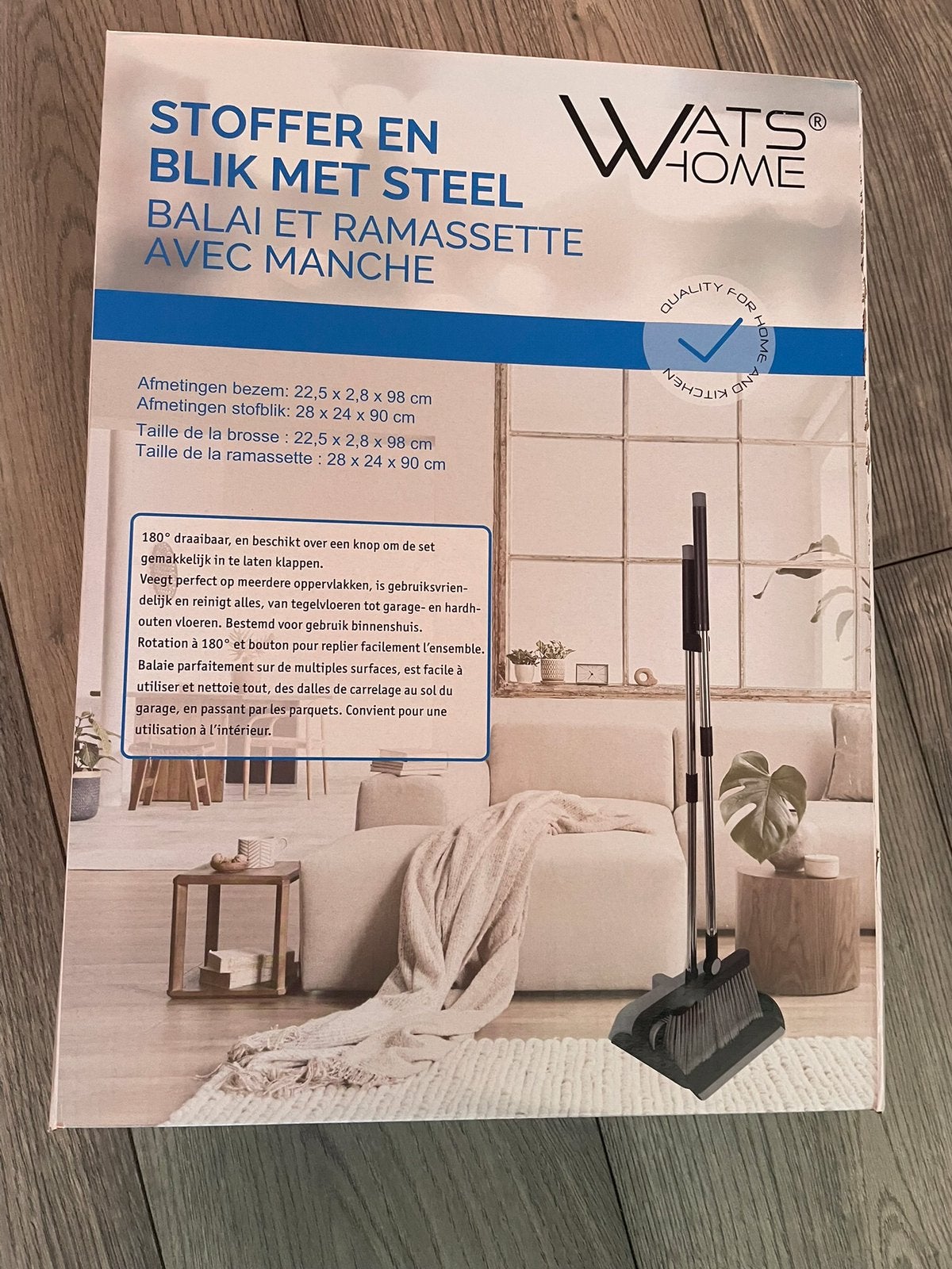 Nieuw in doos: Kunststof Stoffer en Blik met lange Steel, Ophalen of Verzenden, Overige typen