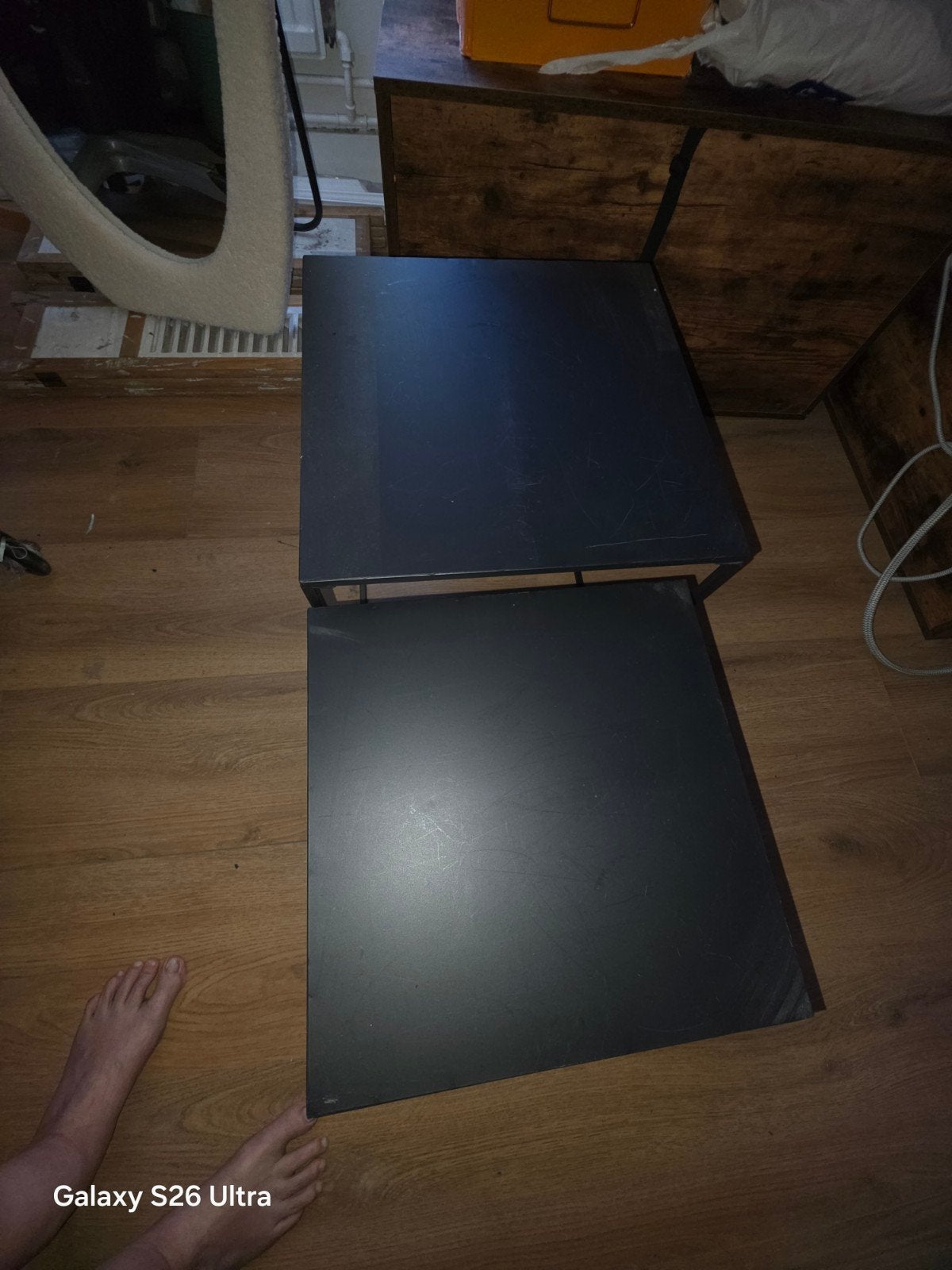 Set van 2 bijzettafels - Moeten nu weg!, Huis en Inrichting, Tafels | Bijzettafels, Minder dan 55 cm, Gebruikt, Metaal of Aluminium