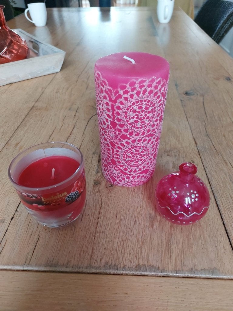 Kaars rose, Overige materialen, Nieuw, Ophalen of Verzenden, Roze