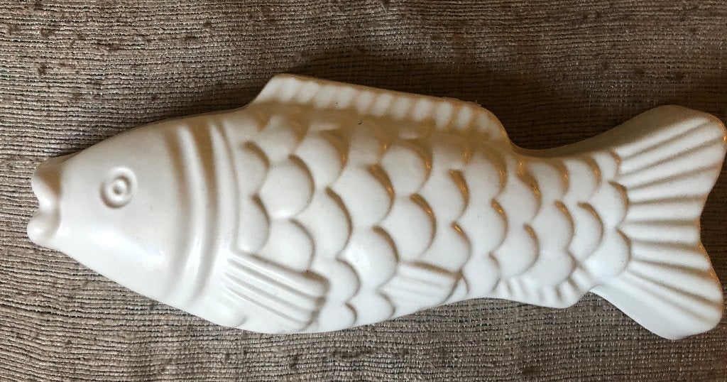 Mooie witte vis puddingvorm, Ophalen of Verzenden