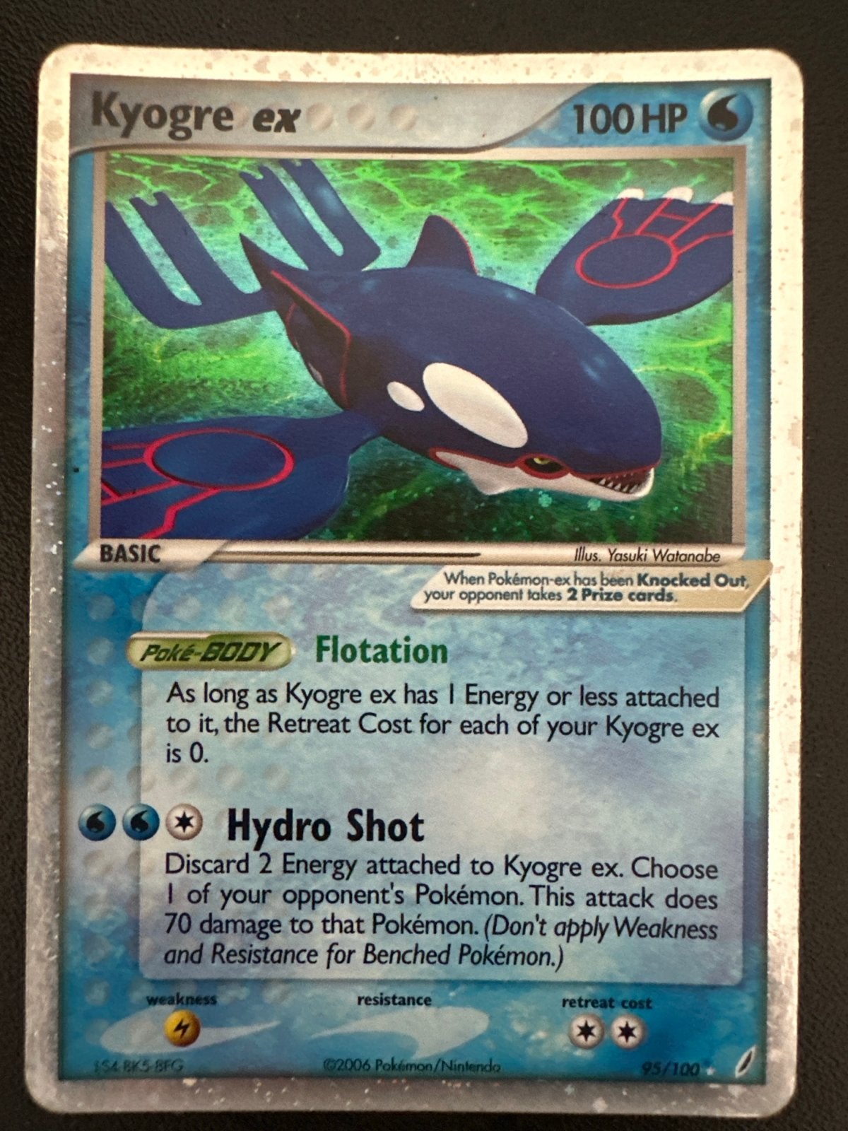 Kyogre ex 93/100 - Crystal Guardians - Pokémon Kaart, Ophalen of Verzenden, Gebruikt, Losse kaart, Foil