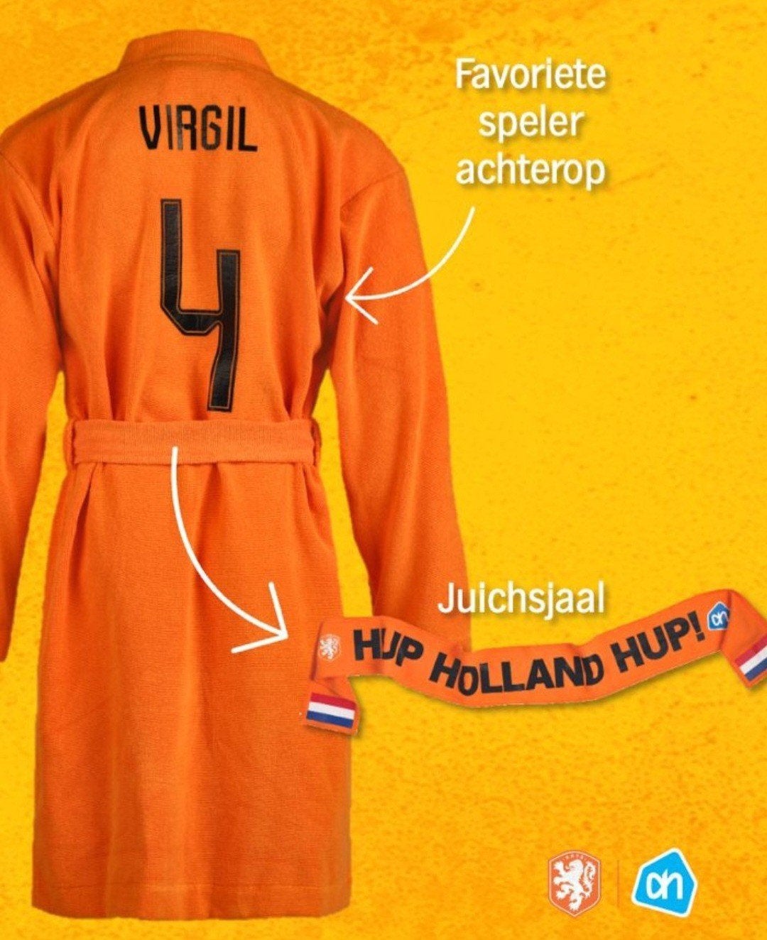WK Kamerjas L/XL - Oranje met Virgil 4 op de rug, Ophalen, Zo goed als nieuw, Onbekend