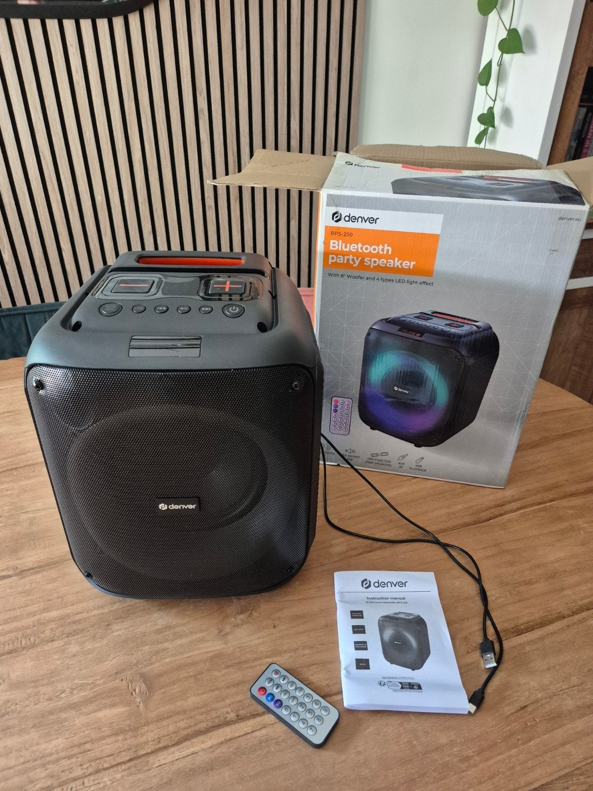 Denver BPS-250 Bluetooth Party Speaker met Lichteffecten, Audio, Tv en Foto, Luidsprekers, Overige merken, Bluetooth, Party speaker